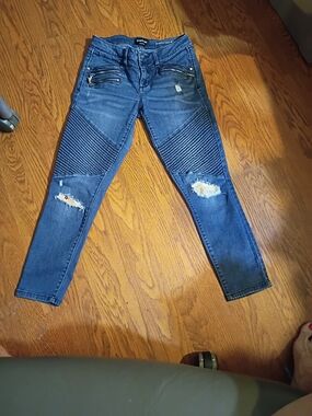bebe Women's Dark Blue Slim Straight Jeans